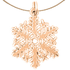 14K or 18K Gold Snow Flake Pendant