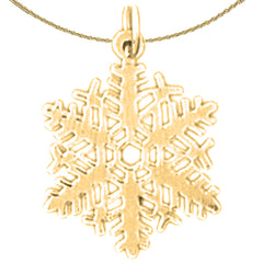 14K or 18K Gold Snow Flake Pendant