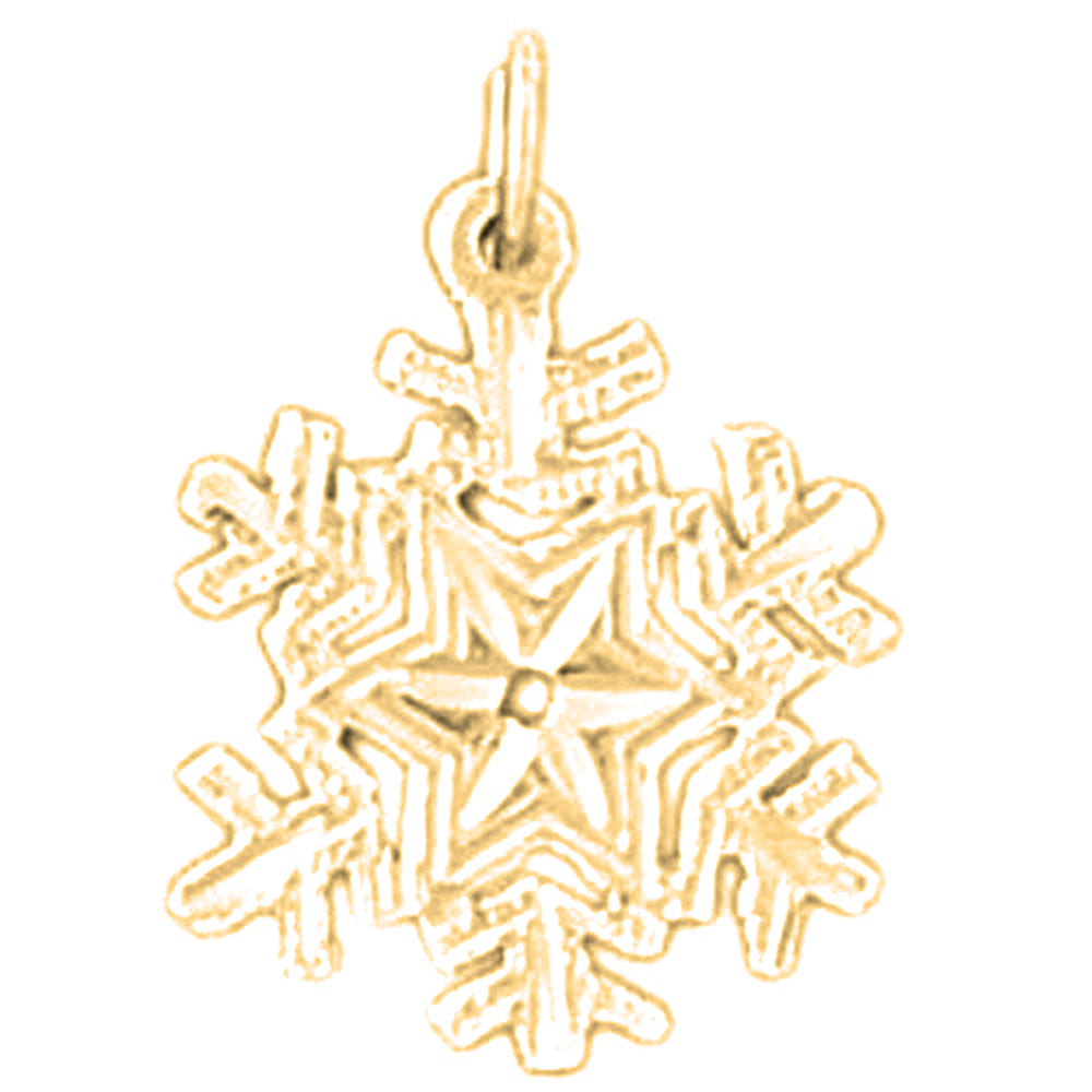 14K or 18K Gold Snow Flake Pendant