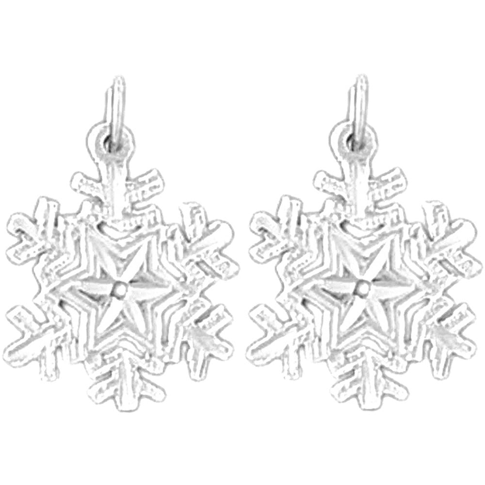 Sterling Silver 20mm Snow Flake Earrings