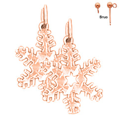 14K or 18K Gold Snow Flake Earrings