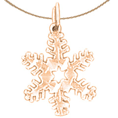 14K or 18K Gold Snow Flake Pendant