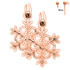 14K or 18K Gold Snow Flake Earrings