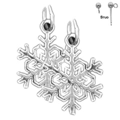14K or 18K Gold Snow Flake Earrings