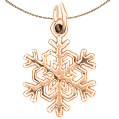 14K or 18K Gold Snow Flake Pendant