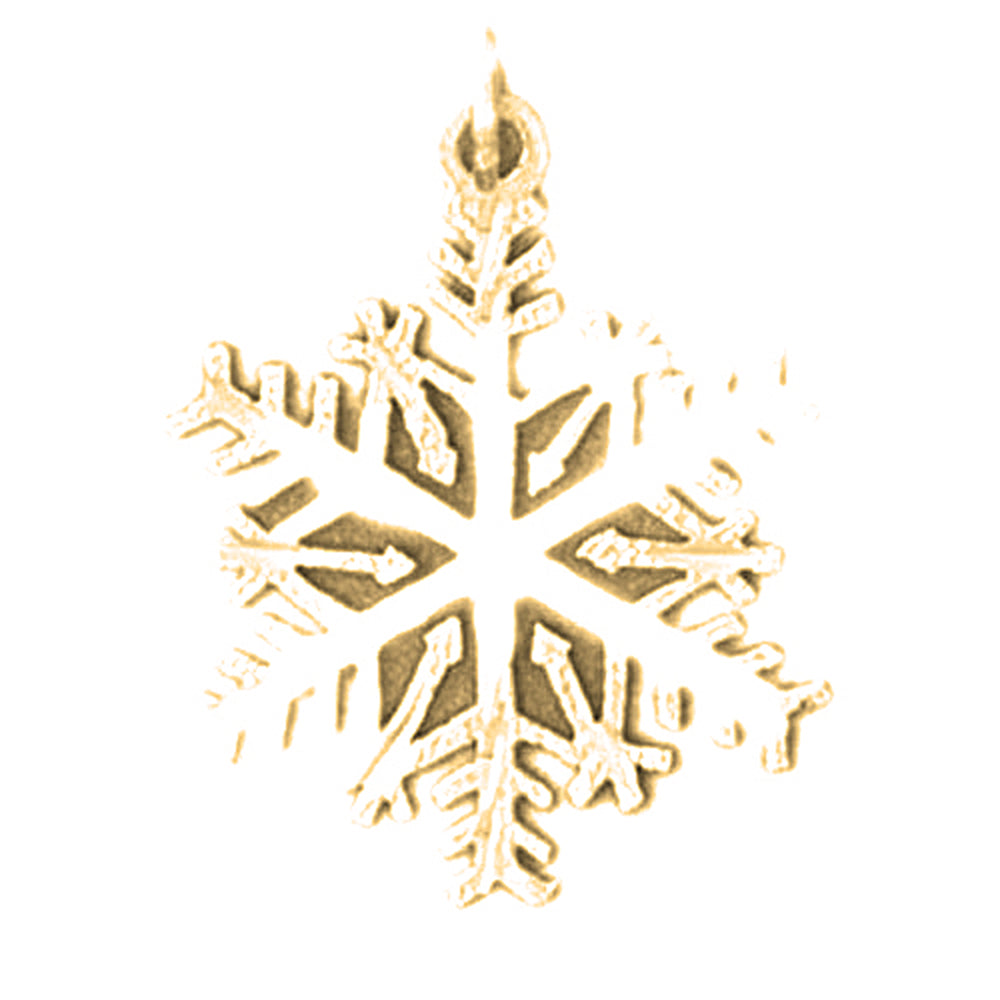 14K or 18K Gold Snow Flake Pendant