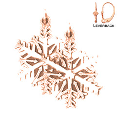 14K or 18K Gold Snow Flake Earrings