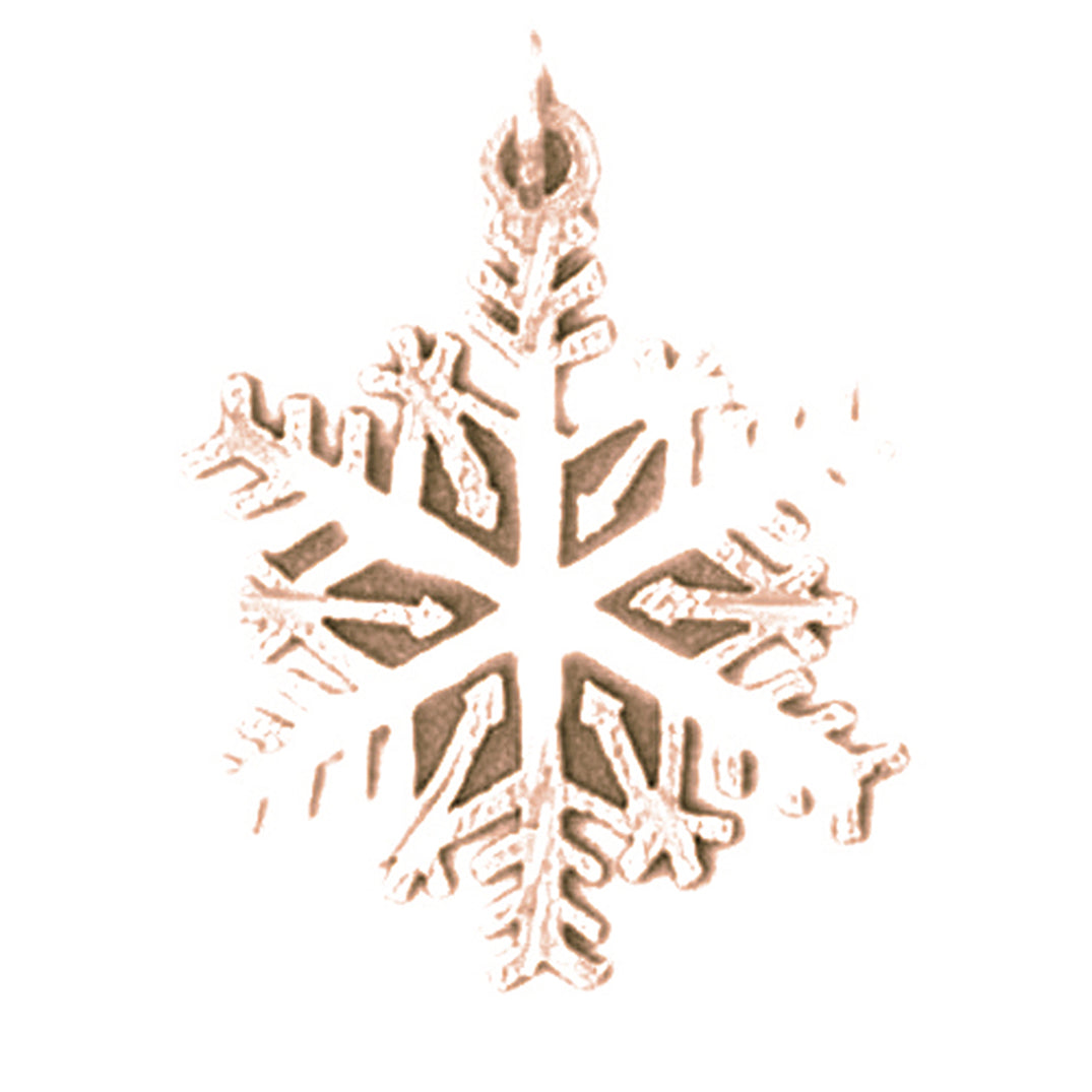 14K or 18K Gold Snow Flake Pendant