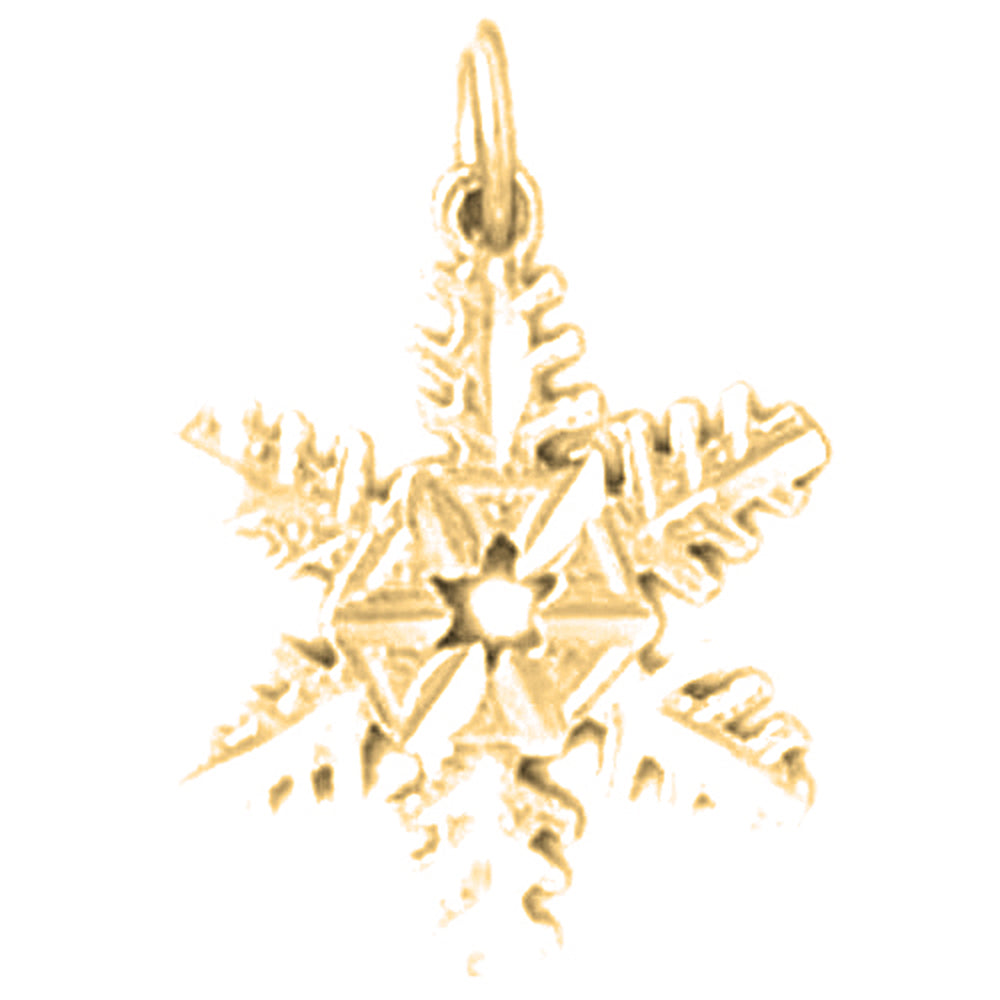 14K or 18K Gold Snow Flake Pendant