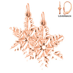 14K or 18K Gold Snow Flake Earrings