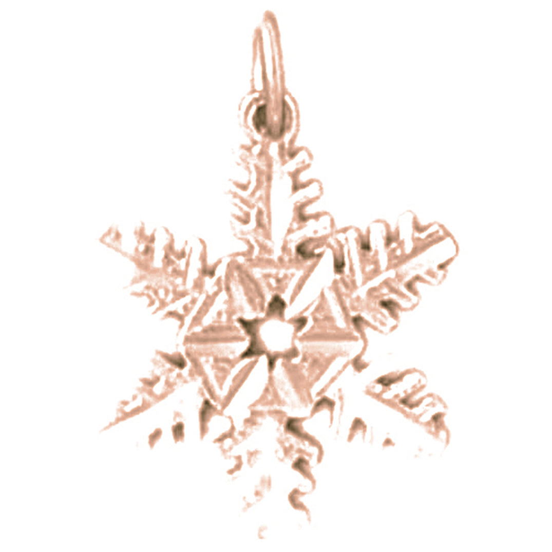 14K or 18K Gold Snow Flake Pendant