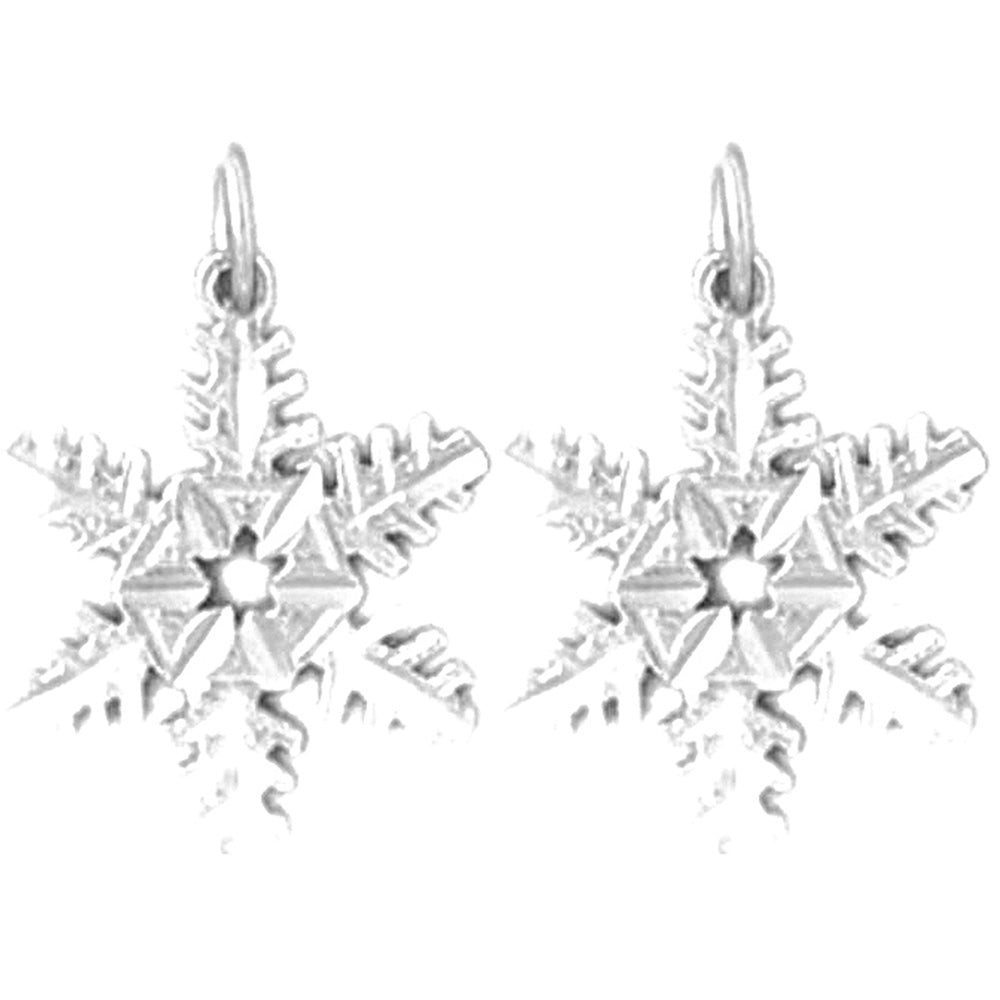 Sterling Silver 20mm Snow Flake Earrings