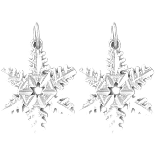 Sterling Silver 20mm Snow Flake Earrings