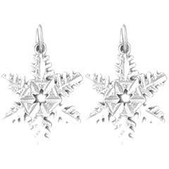 14K or 18K Gold 20mm Snow Flake Earrings