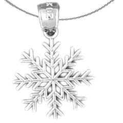 Colgante de copos de nieve de oro de 14 quilates o 18 quilates