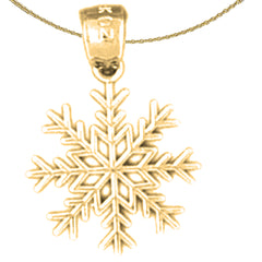 Colgante de copos de nieve de oro de 14 quilates o 18 quilates