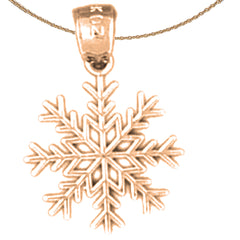 Colgante de copos de nieve de oro de 14 quilates o 18 quilates