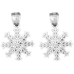 Sterling Silver 19mm Snow Flake Earrings