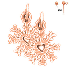 14K or 18K Gold Snow Flake Earrings