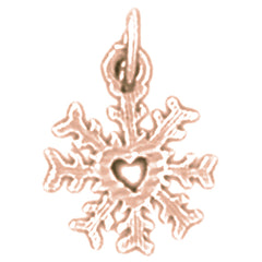14K or 18K Gold Snow Flake Pendant
