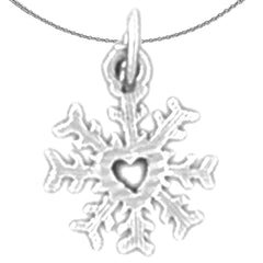 Colgante de copos de nieve de oro de 14 quilates o 18 quilates
