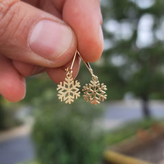 Colgante de copos de nieve de oro de 14 quilates o 18 quilates