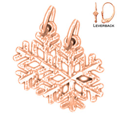 14K or 18K Gold Snow Flake Earrings