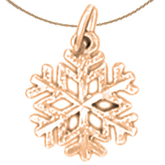 Colgante de copos de nieve de oro de 14 quilates o 18 quilates