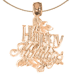 Colgante Felices Fiestas en oro de 10K, 14K o 18K
