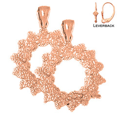 Pendientes de corona navideña de oro de 14 quilates o 18 quilates de 28 mm