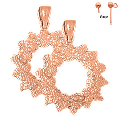 Pendientes de corona navideña de oro de 14 quilates o 18 quilates de 28 mm