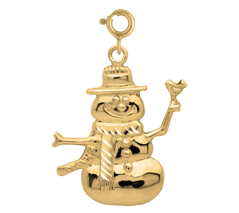 14K or 18K Gold Snow Man Pendant