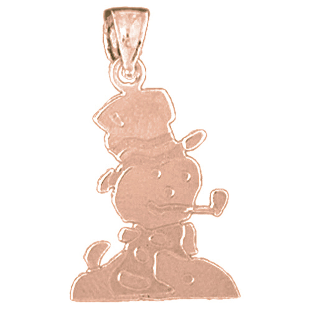 14K or 18K Gold Snow Man Pendant