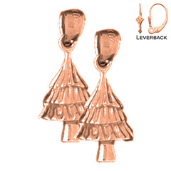14K or 18K Gold Christmas Tree Earrings