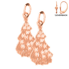 14K or 18K Gold Christmas Tree Earrings