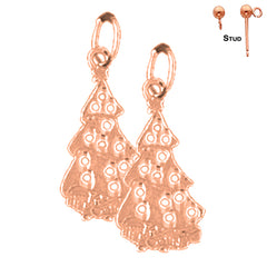 14K or 18K Gold Christmas Tree Earrings