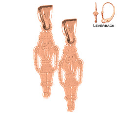 Pendientes de galleta de nueces de oro de 14 quilates o 18 quilates de 22 mm