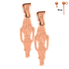 Pendientes de galleta de nueces de oro de 14 quilates o 18 quilates de 22 mm