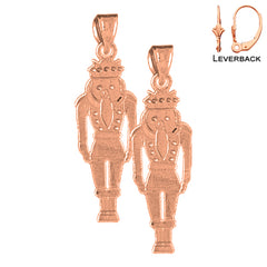 Pendientes de galleta de nueces de oro de 14 quilates o 18 quilates de 31 mm