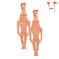 Pendientes de galleta de nueces de oro de 14 quilates o 18 quilates de 31 mm