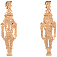 14K or 18K Gold 31mm Nut Cracker Earrings