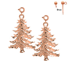14K or 18K Gold Christmas Tree Earrings