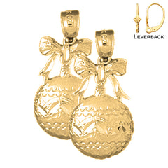 14K or 18K Gold Christmas Ornament Earrings