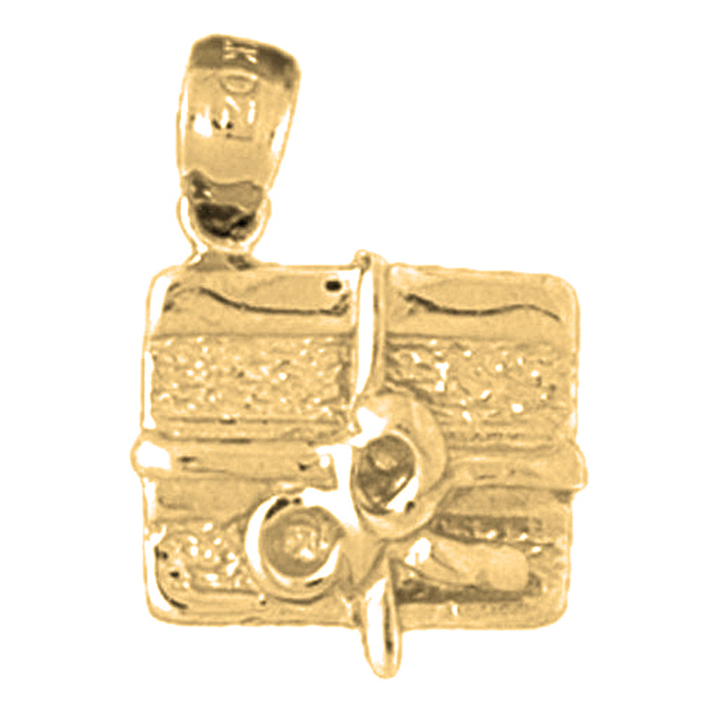 10K, 14K or 18K Gold Christmas Present Pendant