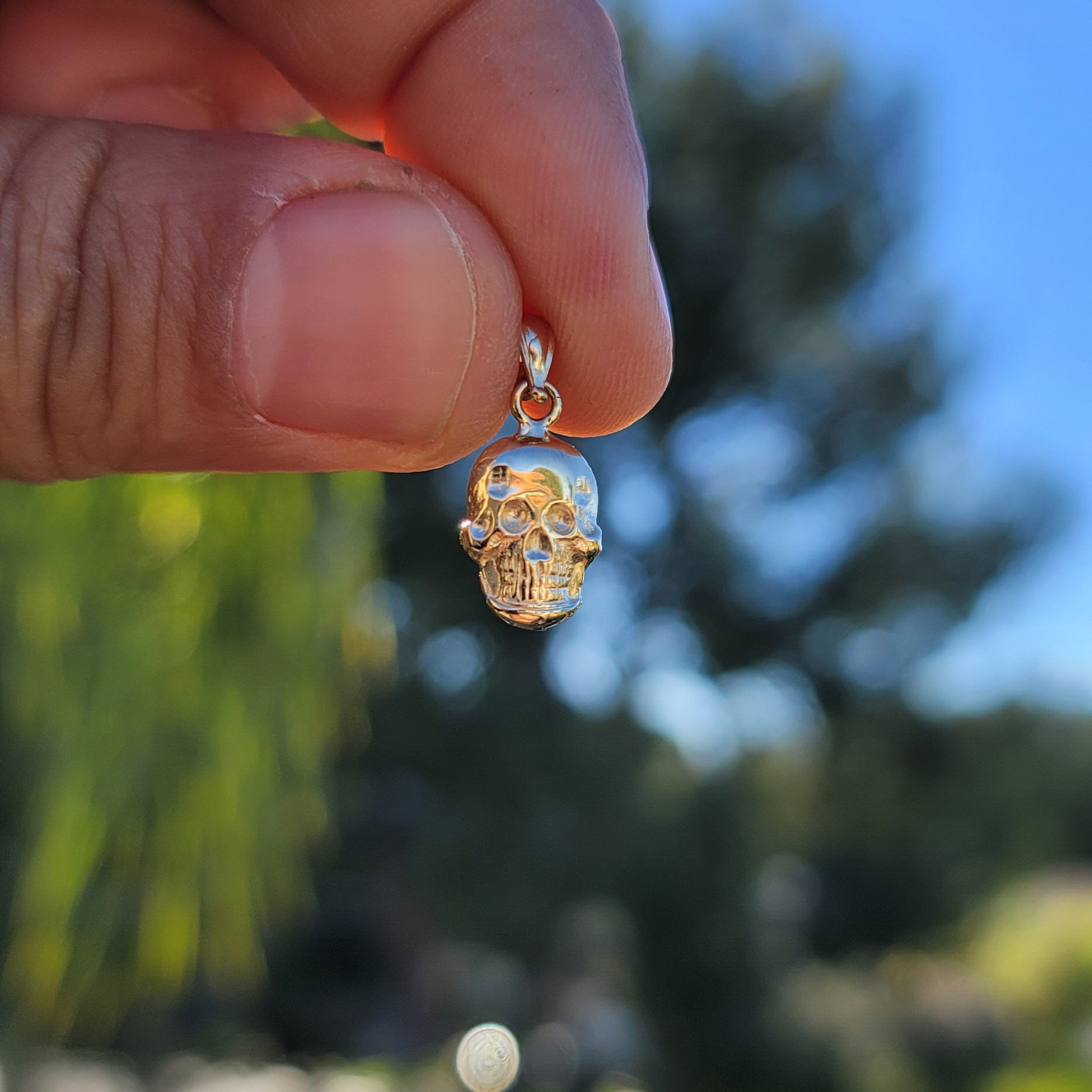 14K or 18K Gold Skull Pendant