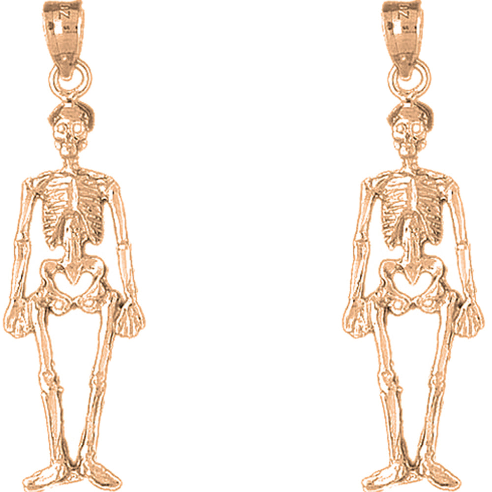14K or 18K Gold 44mm Skeleton Earrings