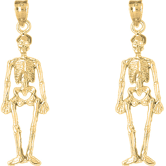 14K or 18K Gold 44mm Skeleton Earrings