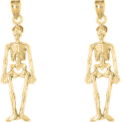 14K or 18K Gold 44mm Skeleton Earrings