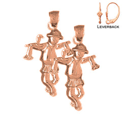 14K or 18K Gold Scare Crow Earrings