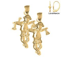 14K or 18K Gold Scare Crow Earrings